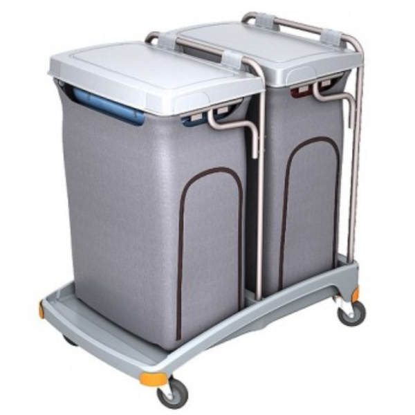Wózek na odpady z pokrywami podwójny 2 x 120l  z tworzywa